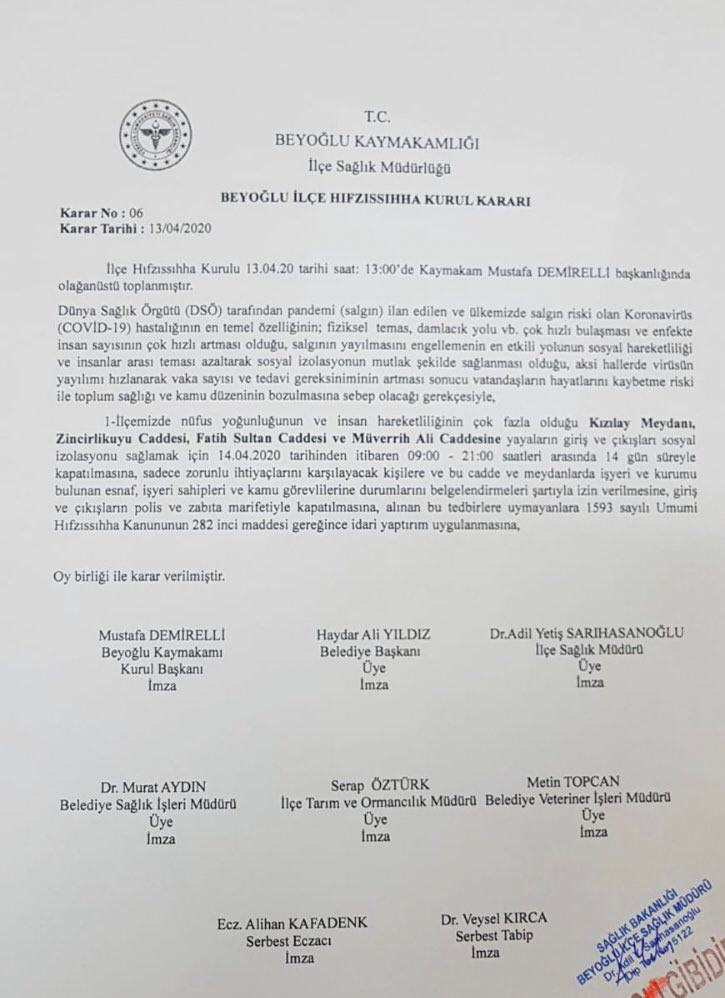 Beyoğlu'nda 14 gün boyunca giriş çıkışlara kısıtlama getirildi! - Resim : 1