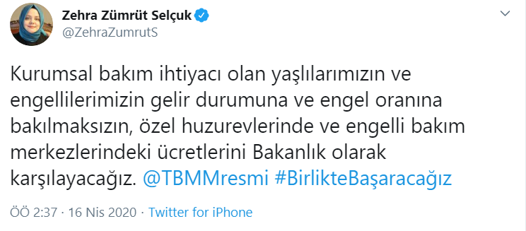 Bakan Selçuk'tan 'Yaşlı ve engellilerin özel huzurevleri ücretleri' ile ilgili açıklama - Resim : 1