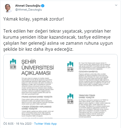 Ahmet Davutoğlu'ndan AKP'ye: Yıkmak kolay, yapmak zordur! - Resim : 1
