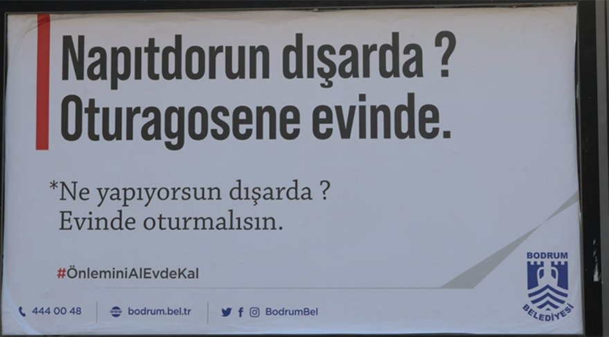 Bodrum Belediyesi'nden gülümseten 'evde kal' uyarıları - Resim : 2