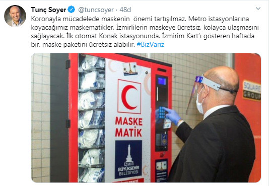 İzmirliler maskeleri metrolarda 'Maskematik'ten alacak - Resim : 1