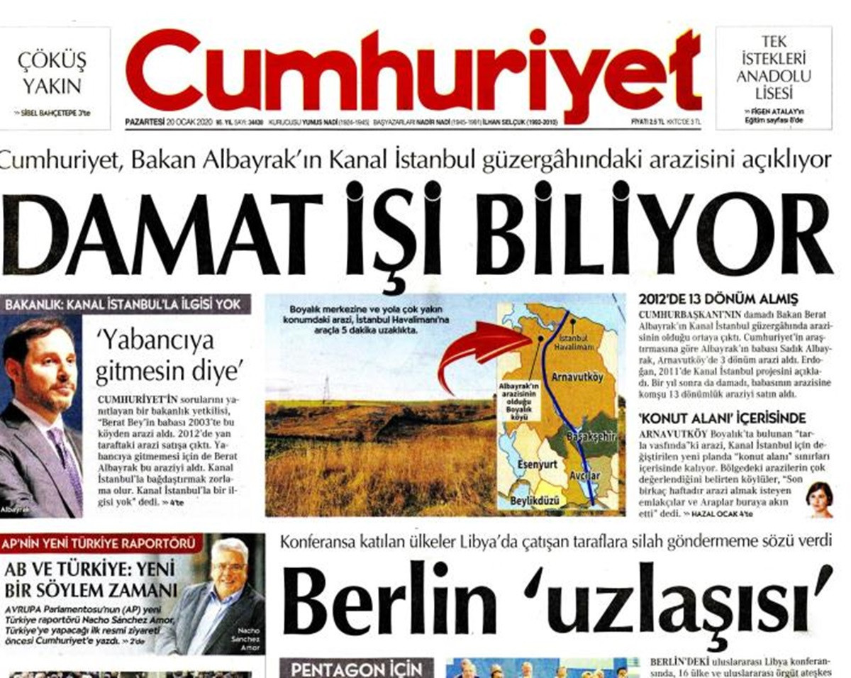 Albayrak'ın Kanal İstanbul güzergahında arazi kapatması 'doğal alışveriş' sayıldı, haberi yapan gazeteciye dava açıldı - Resim : 1