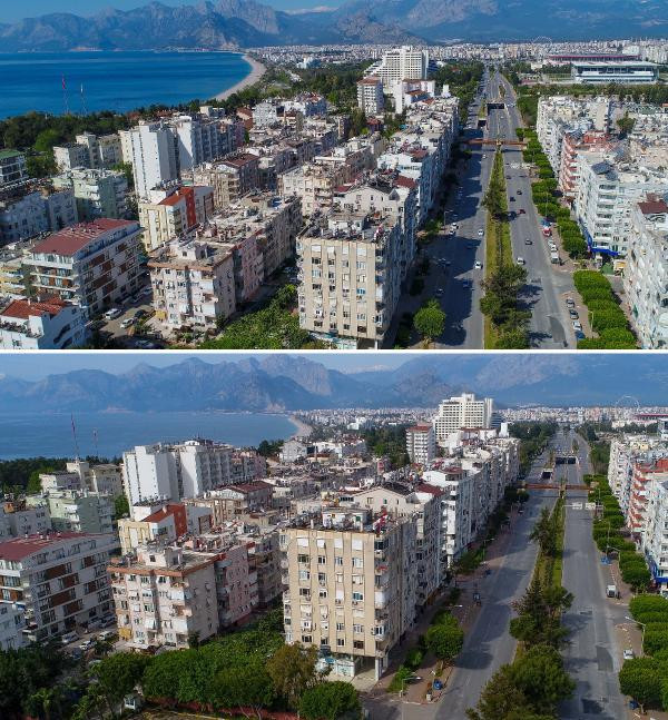 Antalya'da yasak öncesi ve sonrası havadan görüntülendi - Resim : 2