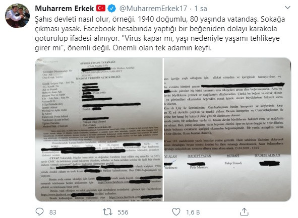 80 yaşındaki kişi Erdoğan'a hakaret suçlamasıyla karakola götürüldü - Resim : 1