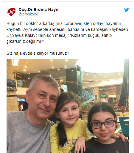 Koronavirüsten hayatını kaybeden doktorun duygusal paylaşımı: Kızlarım küçük, sahip çıkarsınız değil mi? - Resim : 3