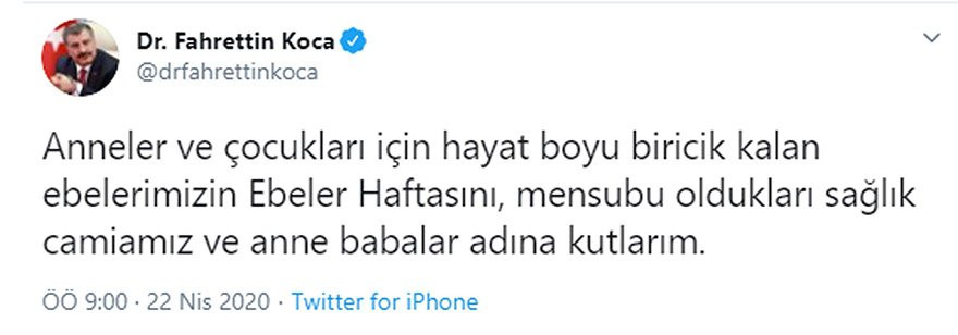 Fahrettin Koca, Ebeler Haftası'nı kutladı - Resim : 1