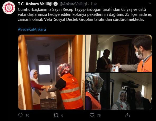 Bekçiler kapı kapı dolaşarak Erdoğan'ın adıyla kolonya dağıttı - Resim : 1