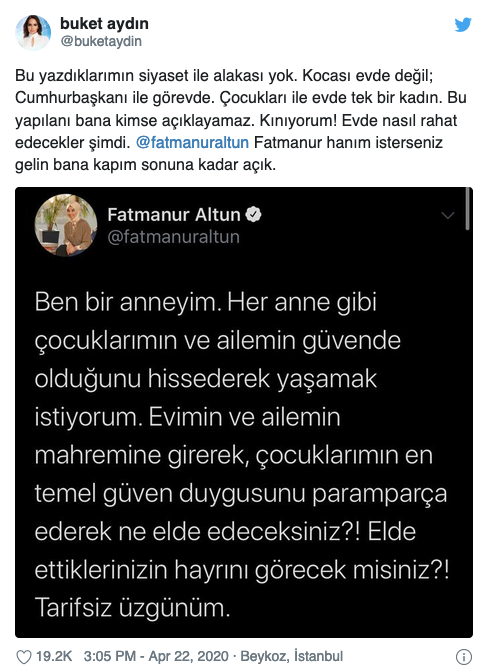 Buket Aydın evinin kapısını Altun ailesine açtı: Bu yazdıklarımın siyaset ile alakası yok... - Resim : 1