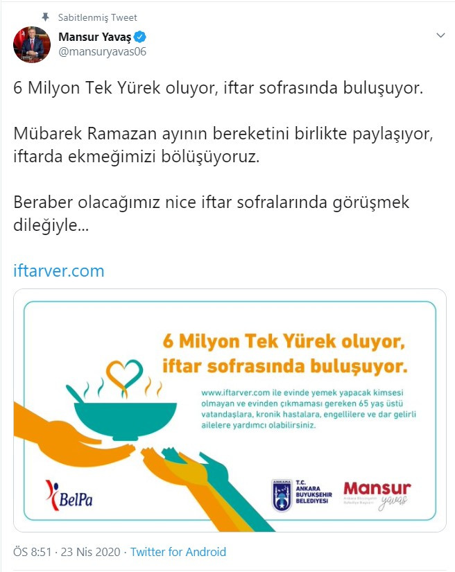 Mansur Yavaş'tan yeni kampanya: Bir iftar da benden - Resim : 1