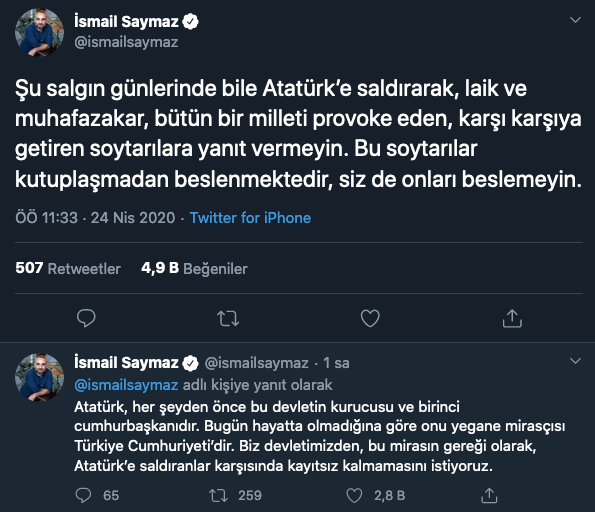 İsmail Saymaz'dan Atatürk düşmanı Fatih Tezcan'a: Soytarı! - Resim : 2