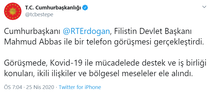 Erdoğan, Filistin Devlet Başkanı Abbas ile görüştü - Resim : 1