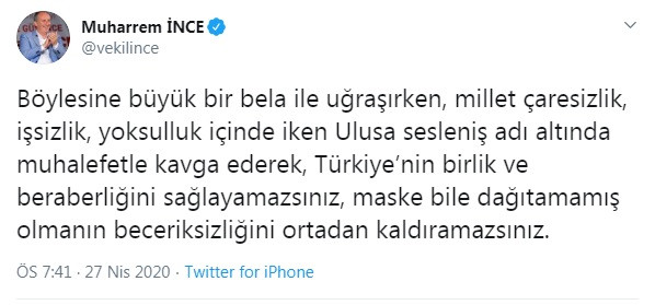 Muharrem İnce'den Erdoğan'a CHP tepkisi: Beceriksizliğini ortadan kaldıramazsın - Resim : 1