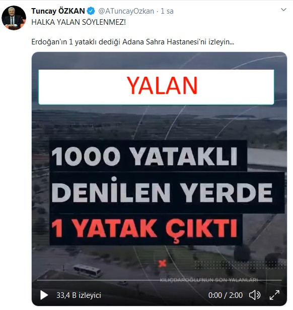 CHP'den Erdoğan'a videolu 'Adana Sahra Hastanesi' yanıtı - Resim : 1