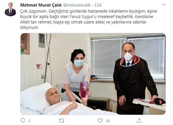 Tedavi gördüğü hastanede evlenen Yavuz Uygur'dan acı haber - Resim : 1