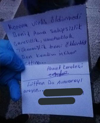 Kahreden intihar notu: Beni virüs değil çaresizlik öldürdü - Resim : 1