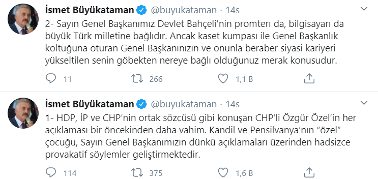 MHP'li Büyükataman'dan CHP'li Özel'e tehdit: Ülkücü hareket sana haddini bildirmeyi bilir - Resim : 3