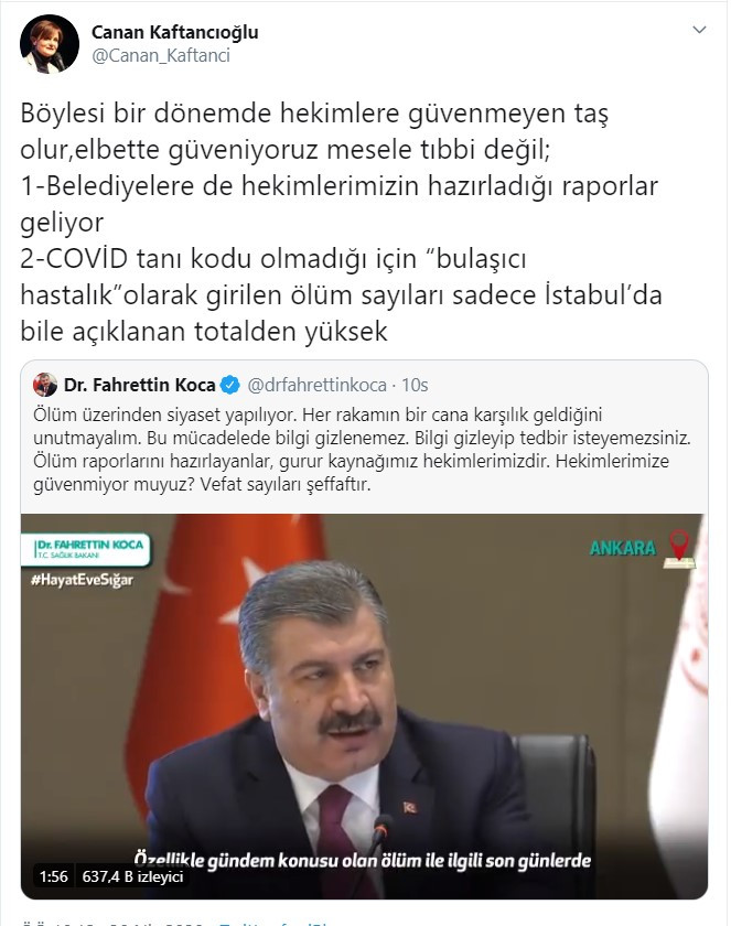 CHP'li Kaftancıoğlu'ndan Fahrettin Koca'ya şeffaflık sorusu - Resim : 1