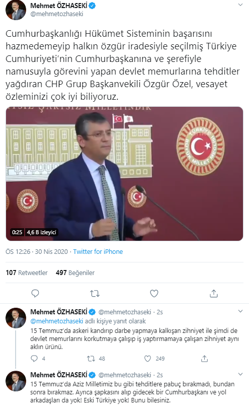 Özgür Özel AKP'lilerin hedefinde: Özhaseki de eklendi - Resim : 1