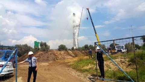 Aydın'da jeotermal su borusu patladı