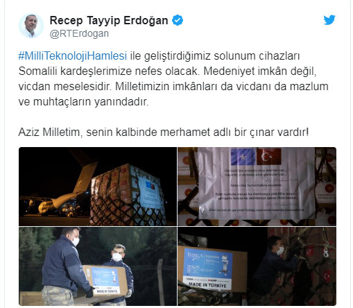 Türkiye'den Somali'ye solunum cihazı desteğini Erdoğan duyurdu - Resim : 1