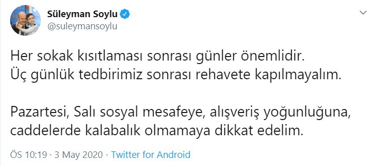 Soylu'dan kritik uyarı: Pazartesi ve salı gününe dikkat - Resim : 1