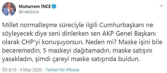 Muharrem İnce'den Erdoğan'a: Maske işini bile beceremedin, 5 maskeyi dağıtamadın - Resim : 2