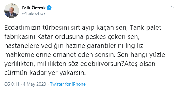 Faik Öztrak'tan Erdoğan'a tepki: Ateş olsan cürmün kadar yer yakarsın - Resim : 2