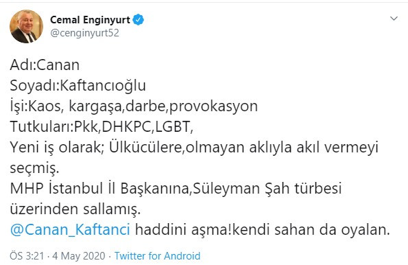 Altaylı'nın 'haddini bil' dediği MHP'li Engiyurt bu kez Kaftancıoğlu'nu hedef aldı: Haddini aşma! - Resim : 2