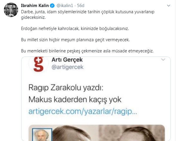 Altun ve Kalın'dan Evrensel yazarının Erdoğan yazısına tepki: Sonuna kadar arkasındayız - Resim : 2