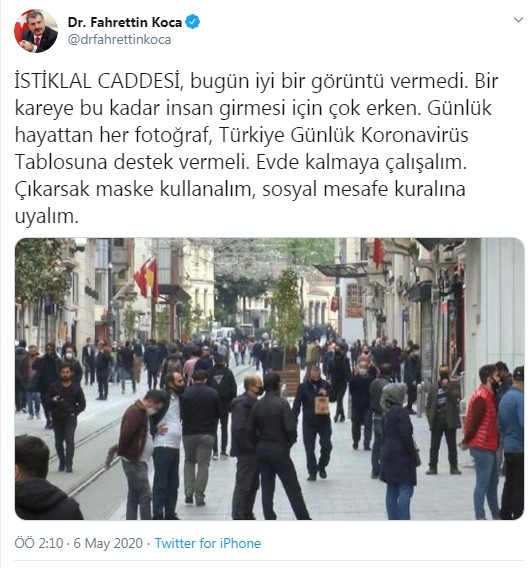 Fahrettin Koca'nın uyarıda bulunduğu İstiklal Caddesi'nde son durum - Resim : 1