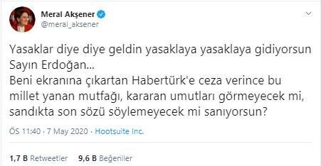 Meral Akşener'den Habertürk'e verilen cezaya 'sandık' hatırlatmalı sert tepki - Resim : 1