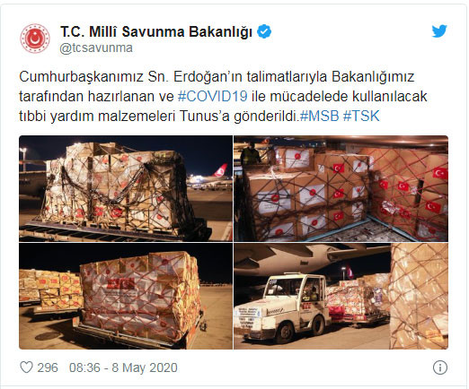 Erdoğan talimat verdi, MSB Tunus'a tıbbi malzeme gönderildi - Resim : 1