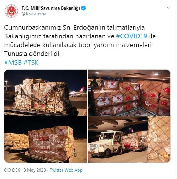 Türkiye Tunus'a da tıbbi yardım malzemesi gönderdi - Resim : 1