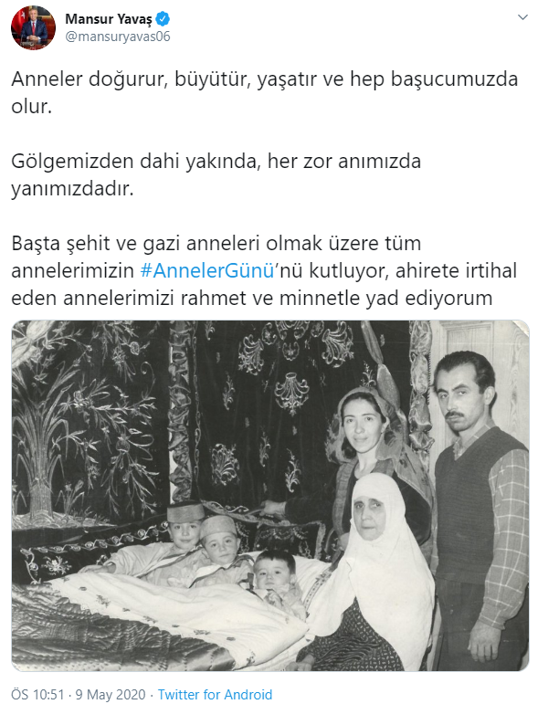 Mansur Yavaş, Anneler Günü'nü annesinin fotoğrafıyla kutladı - Resim : 2