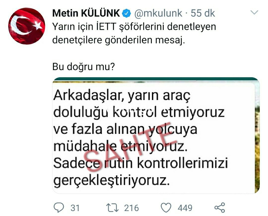 İBB, sahte İETT mesajına karşı uyardı - Resim : 1