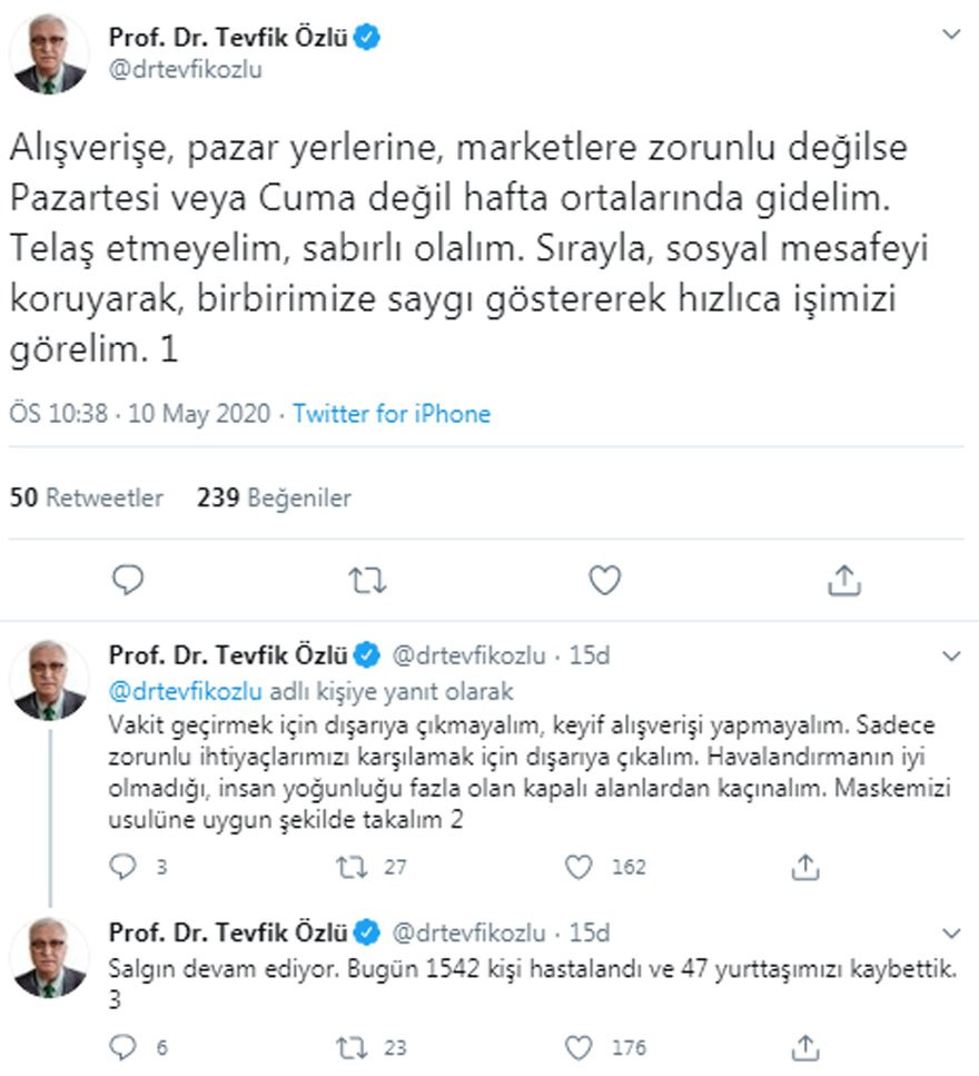 Bilim Kurulu Üyesi Prof. Dr. Tevfik Özlü uyardı: Pazartesi ve Cuma'ya dikkat! - Resim : 1