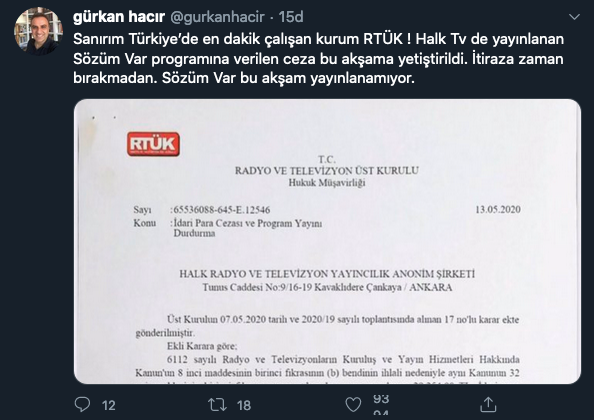 Gürkan Hacır: Sanırım Türkiye’de en dakik çalışan kurum RTÜK - Resim : 2