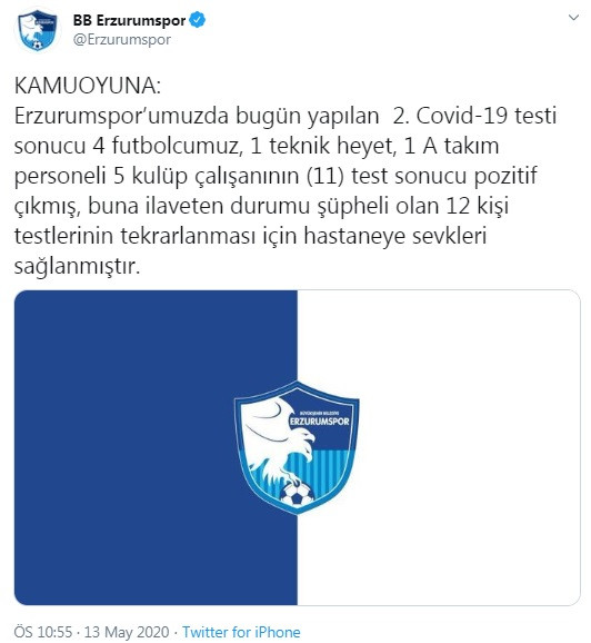 Erzurumspor'da 4'ü futbolcu 11 kişi koronavirüse yakalandı! - Resim : 3