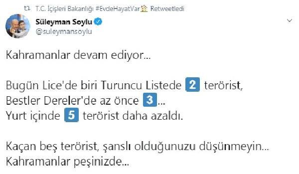 Süleyman Soylu: 'Yurt içinde 5 terörist daha azaldı' - Resim : 1