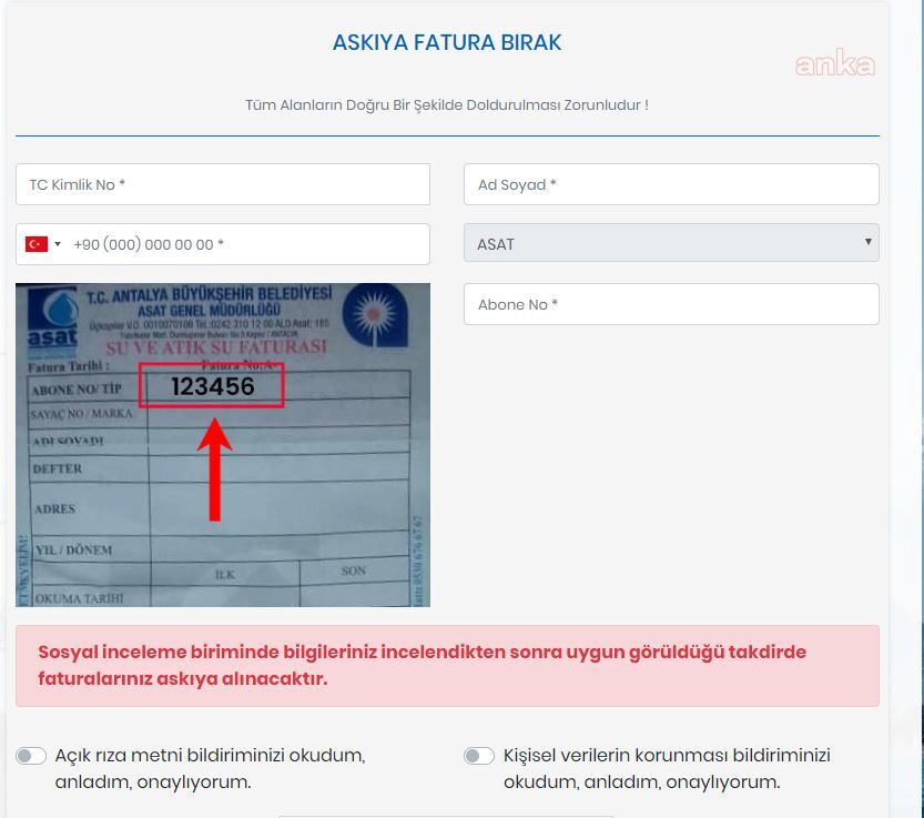 Antalya Büyükşehir Belediyesi de 'Askıda Fatura' kampanyası başlattı - Resim : 2