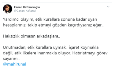 Canan Kaftancıoğlu'dan Mahir Ünal'a: Etik kurallara uymak işaret koymakla olmuyor - Resim : 1