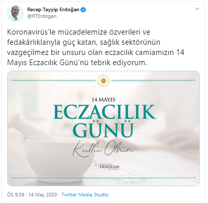 Erdoğan'dan Eczacılık Günü mesajı - Resim : 1