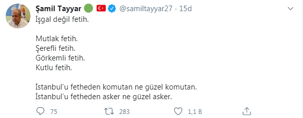 AKP'li Şamil Tayyar'dan AKP'li bakana örtülü tepki: İşgal değil fetih! - Resim : 1