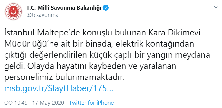 MSB: Kara Dikimevi Müdürlüğü'nde çıkan yangında yaralanan olmadı - Resim : 2