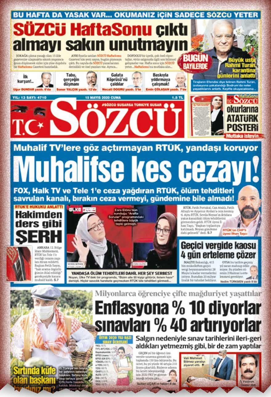 Muhalif medyaya baskı sürüyor: RTÜK'ten Sözcü'ye tekzip metni! - Resim : 1