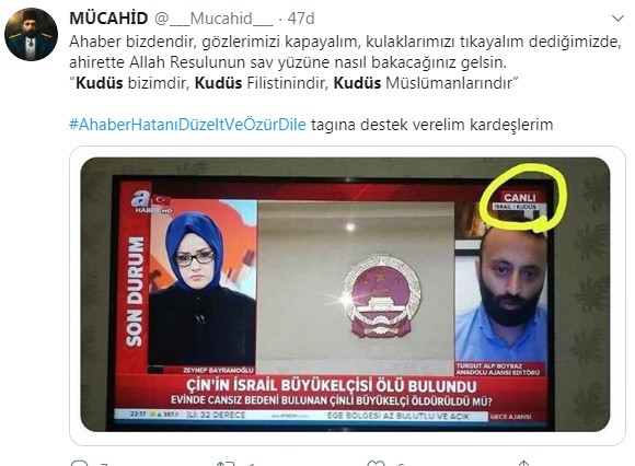 Yandaş A Haber'den 'Kudüs' skandalı! Kudüs'ü İsrail'e ait gösterdiler... - Resim : 4