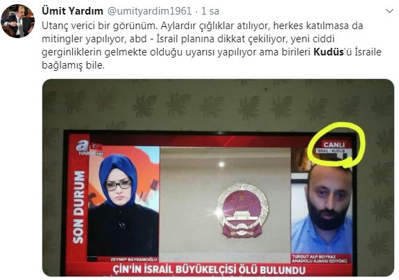 Yandaş A Haber'den 'Kudüs' skandalı! Kudüs'ü İsrail'e ait gösterdiler... - Resim : 5