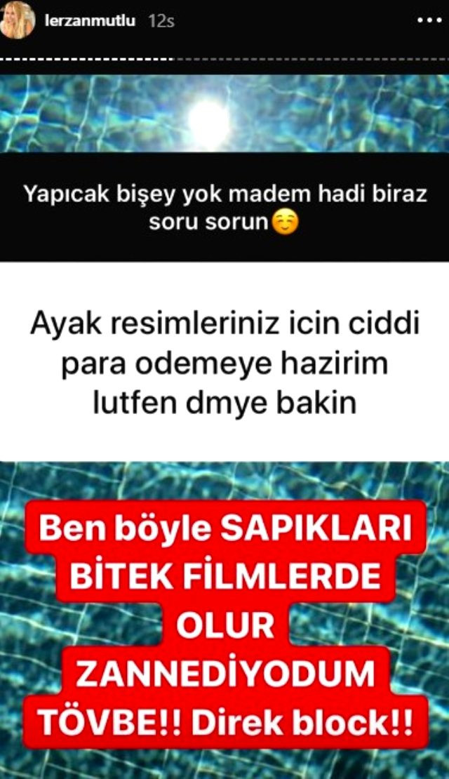 Lerzan Mutlu, ayaklarını görmek için para teklif eden kişiye sert çıktı - Resim : 1