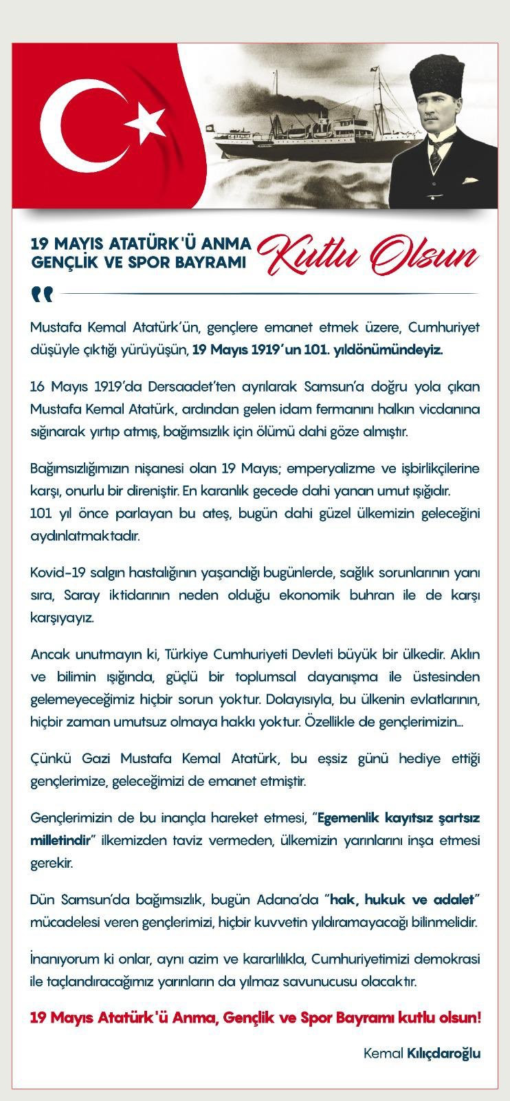 Kılıçdaroğlu'ndan 19 Mayıs mesajı - Resim : 1