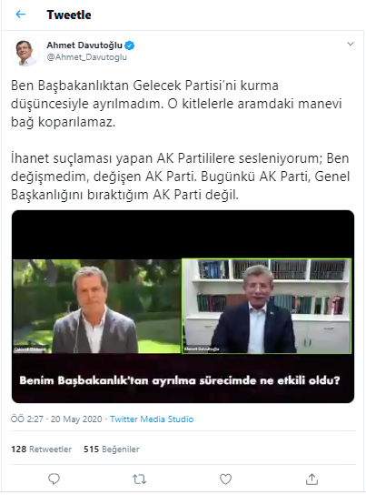Davutoğlu: İhanet suçlaması yapan AK Partililere sesleniyorum; Ben değişmedim, değişen AK Parti - Resim : 1